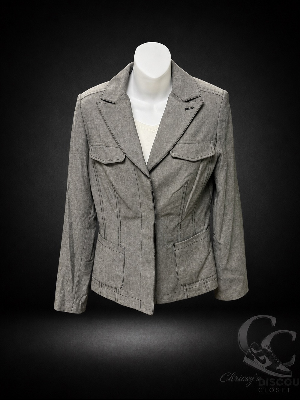 Gray Etcetera Women's Tailored Jacket - Classic Casual Blazer